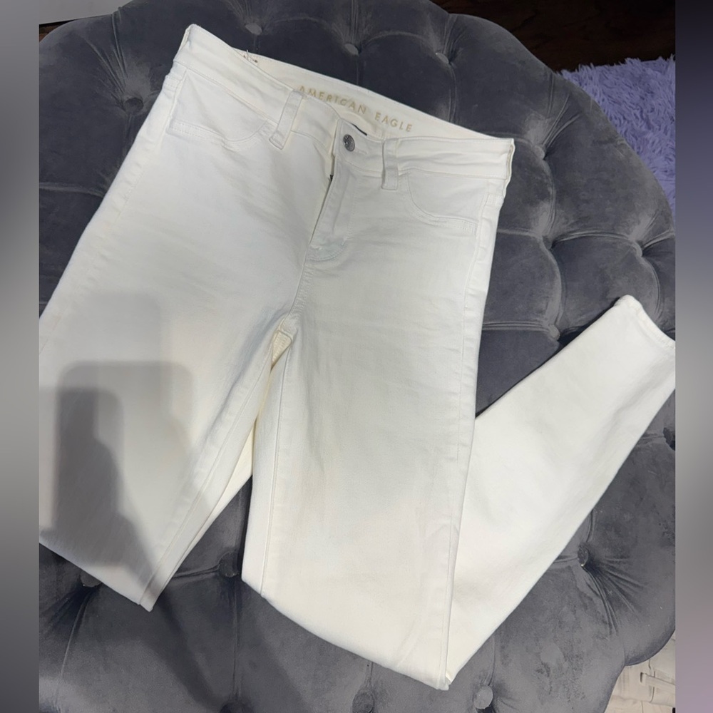 American Eagle Outfitters Cream Stretch Jeans